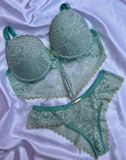 Conjunto Fio Dental de Renda com Bojo