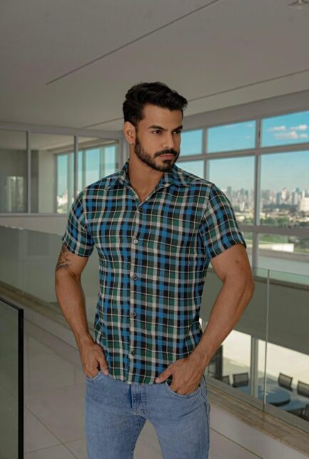 Camisa Manga Curta Xadrez